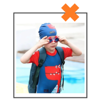 Duikbril Krab donkerblauw/rood